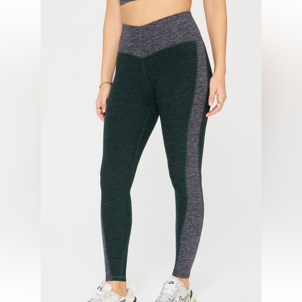 Fabletics | Heather-Flex High-Waisted Everypine Green & Grey Leggings XL (12/14)